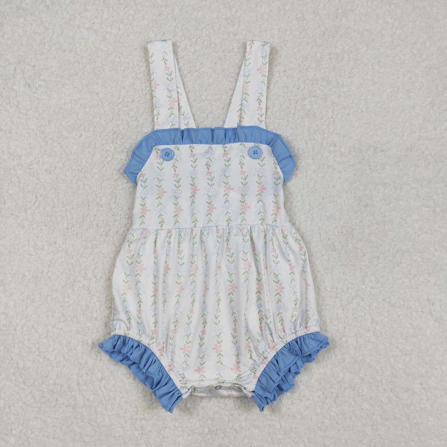 RTS NO MOQ baby girl clothes floral short-sleeved romper dress