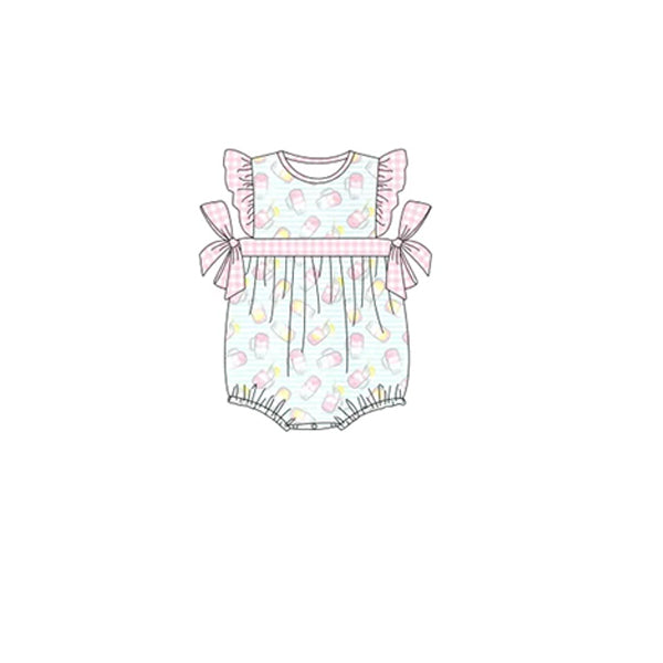 SR1490 pre-order baby girl clothes blue drink toddler girl summer romper