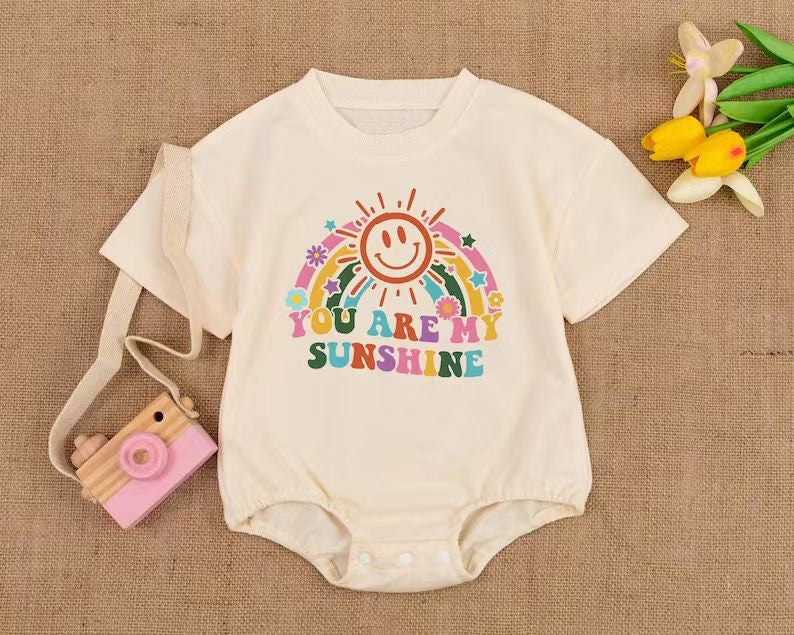 SR1499 pre-order baby girl clothes you are my sunshine toddler girl summer romper