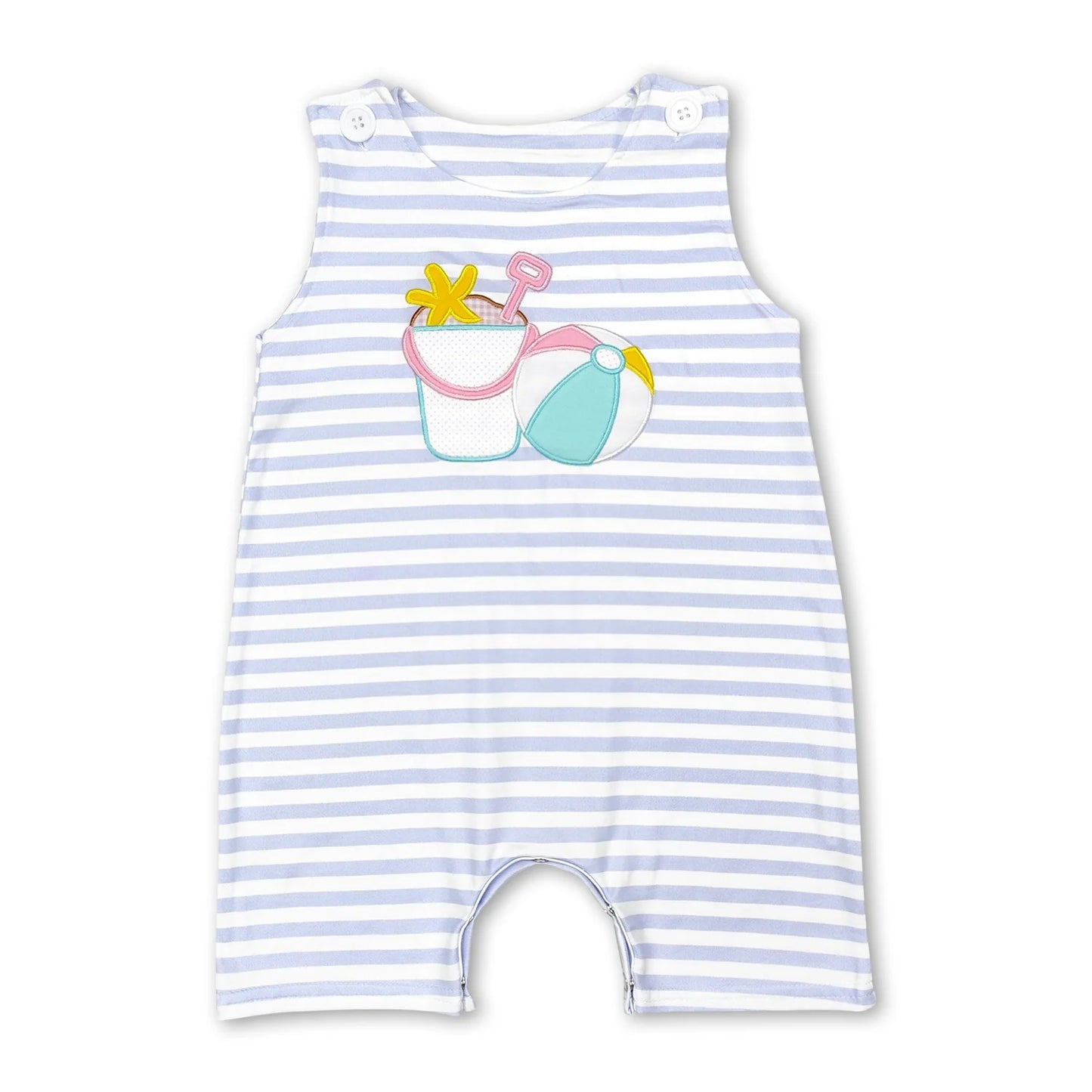RTS NO MOQ Sibling milk silk Baby Girl Boys Embroidery Striped Beach Two Piece Clothes Set Rompers