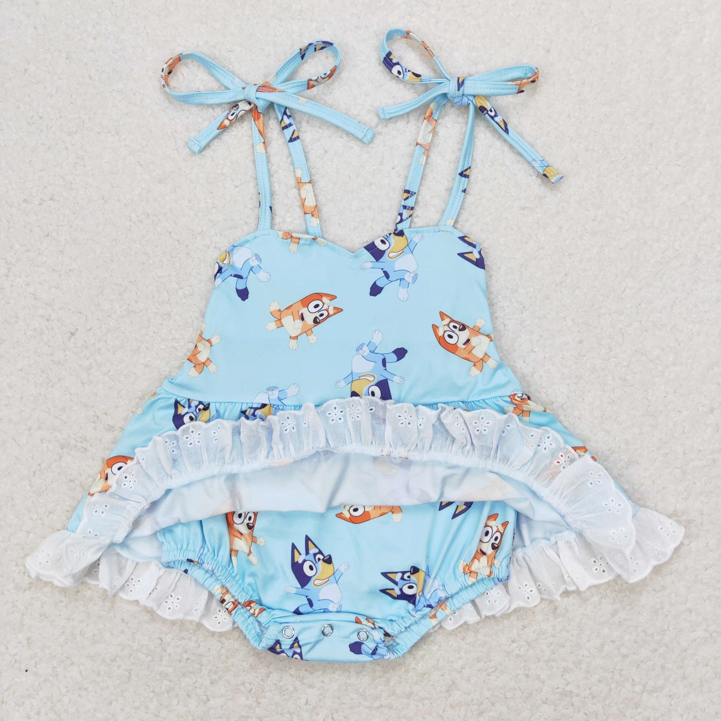 Cute Clothes SR1550  Baby Girls Blue Strap Rompers