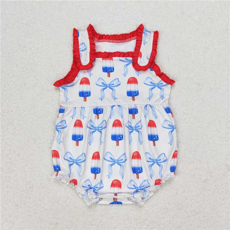 RTS NO MOQ baby girls clothes bow short sleeve Rompers Clothes Sets