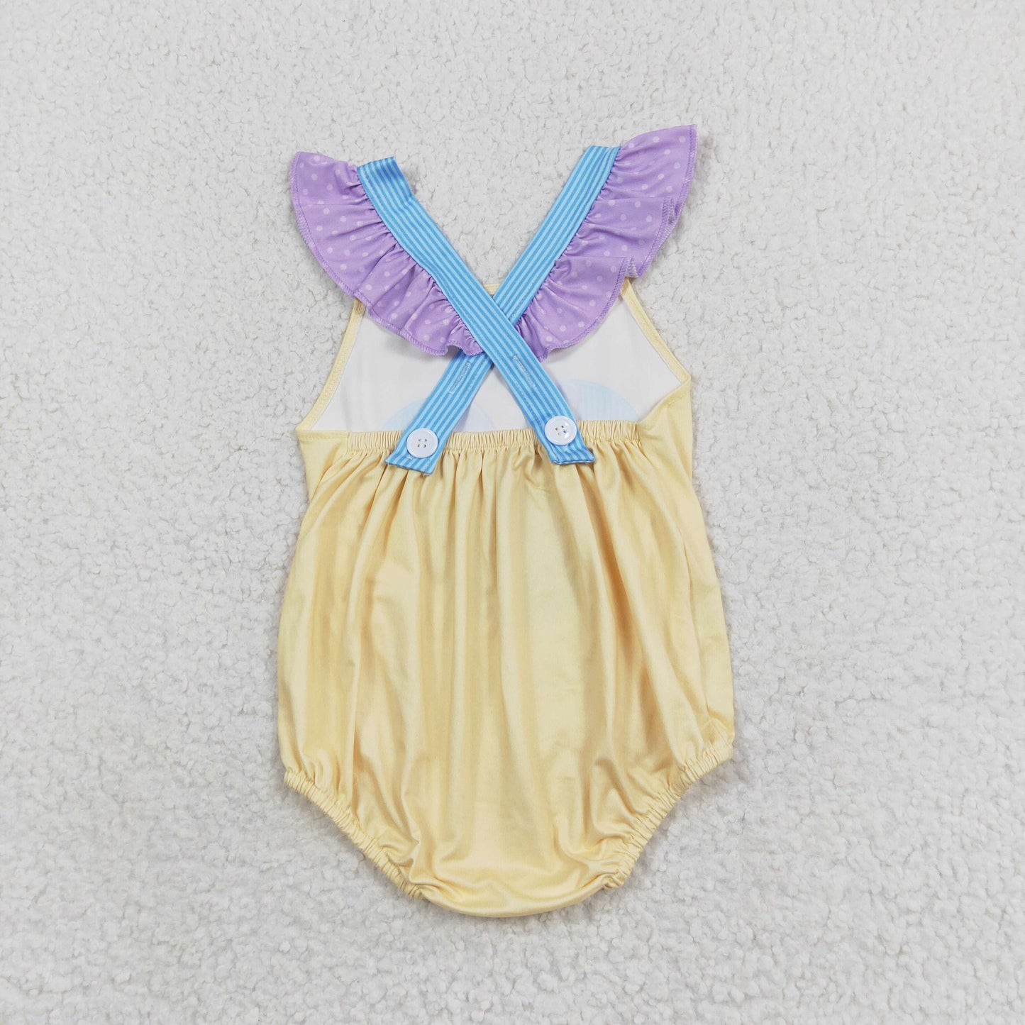 Cute Clothes  SR1560 Baby Girls Yellow Summer Ruffle Rompers