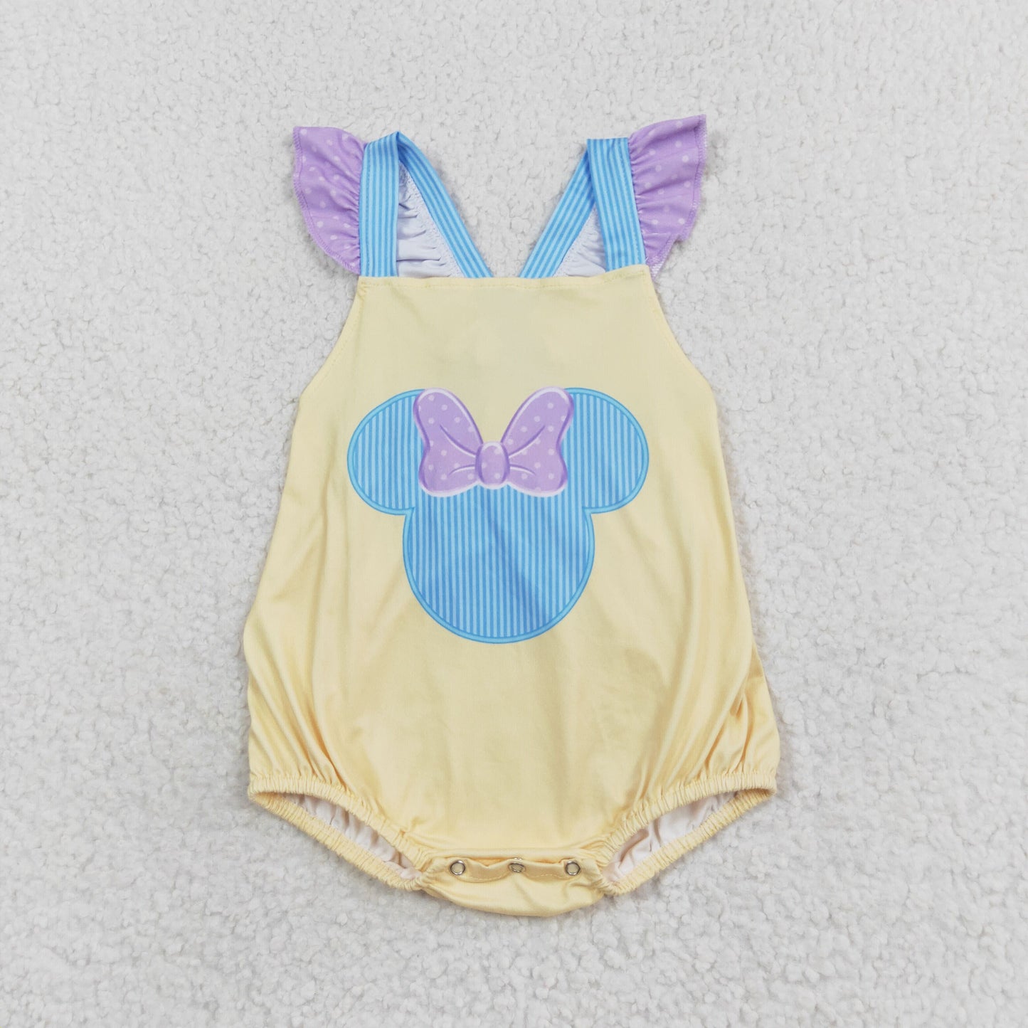 Cute Clothes  SR1560 Baby Girls Yellow Summer Ruffle Rompers