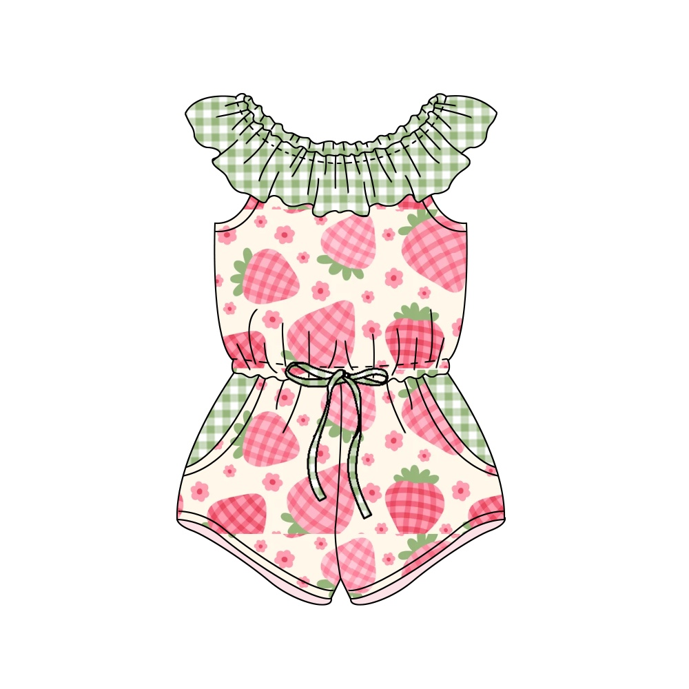 SR1565 pre-order baby girl clothes strawberry girl summer jumpsuit