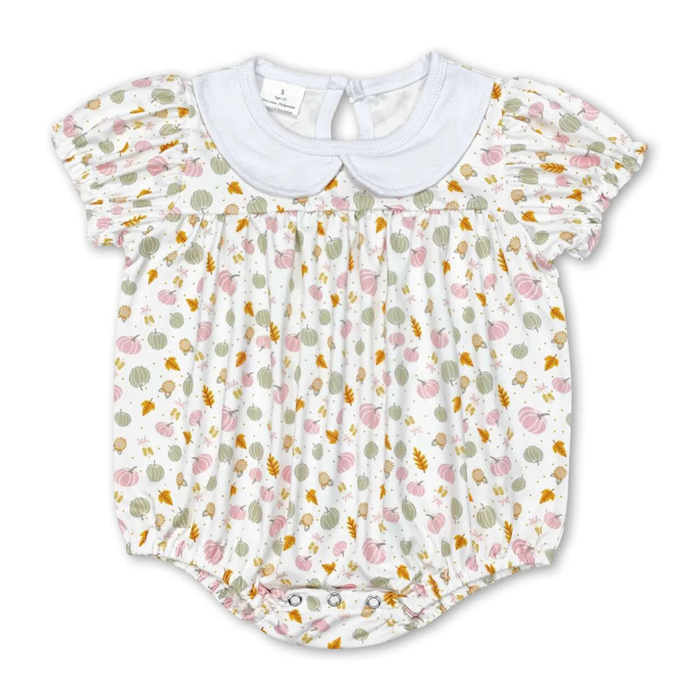 RTS NO MOQ Sibling milk silk Baby Girls Pumpkin Pink Short Sleeve Rompers