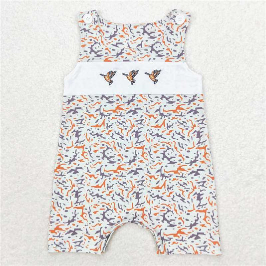 RTS NO MOQ（In Stock) SR1743 Embroidered camouflage duck vest romper
