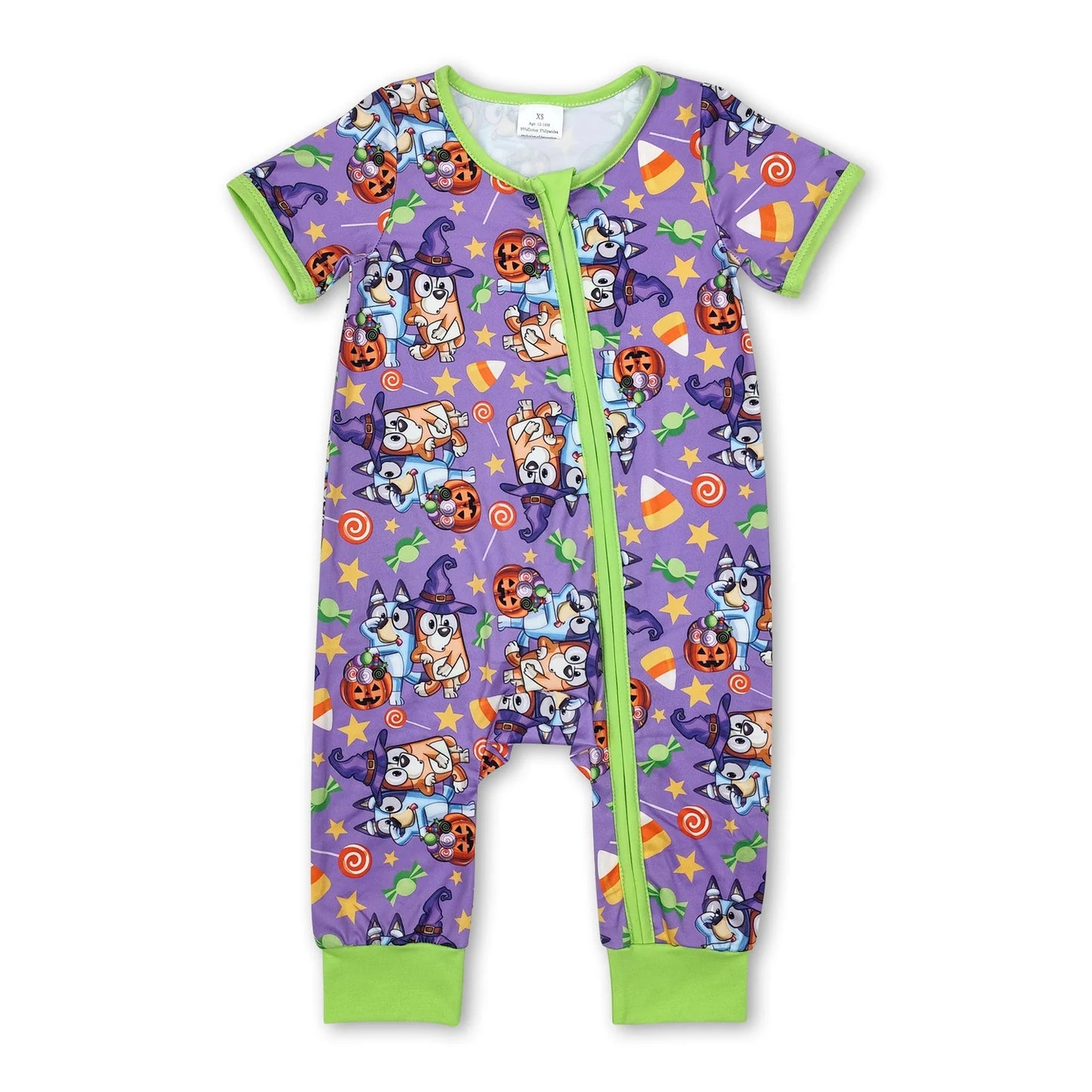 RTS NO MOQ Sibling milk silk Cute Clothes Baby Boys Purple Top Matching Pants Two Piece Halloween Pajama Clothes Set Rompers