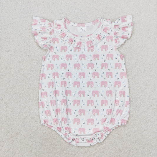 RTS no moq SR1825 Pink elephant lace white vest bodysuit