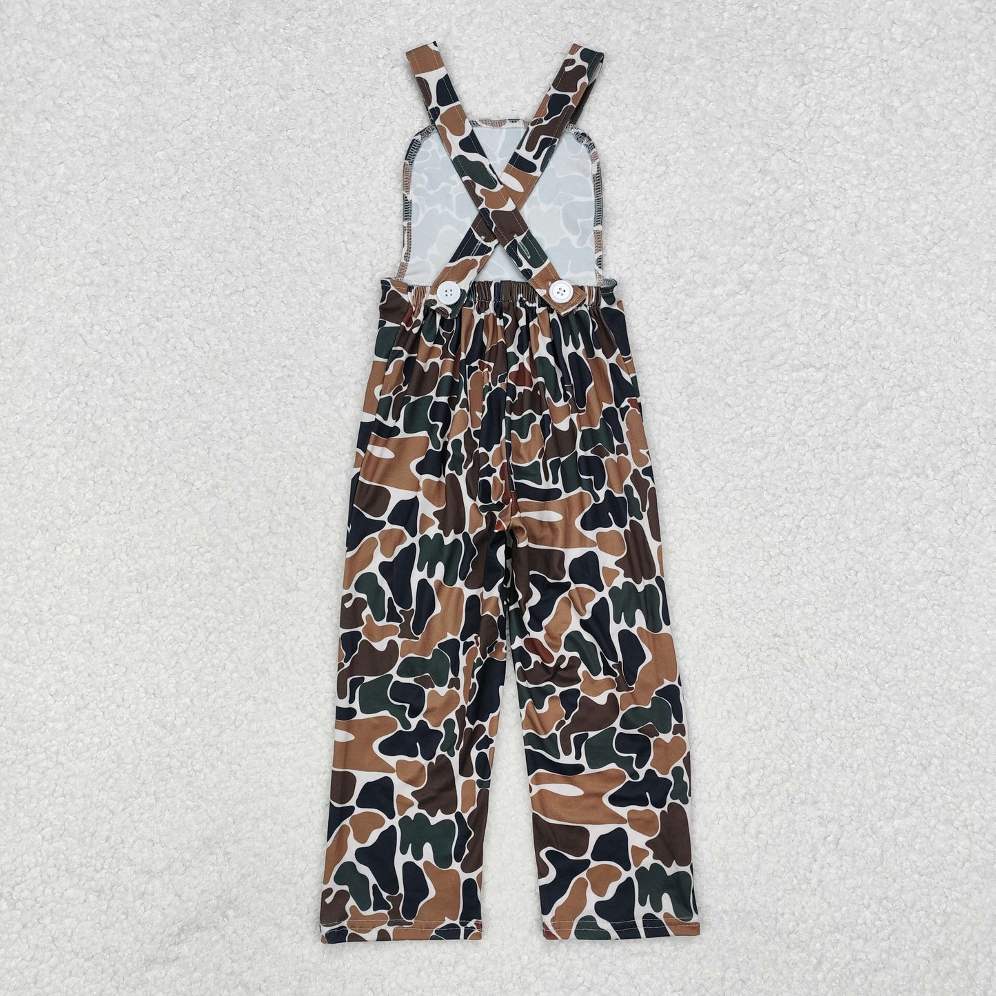 RTS NO MOQ Sibling Baby Boys and Girls Brown Camouflage OverallsJumpsuits