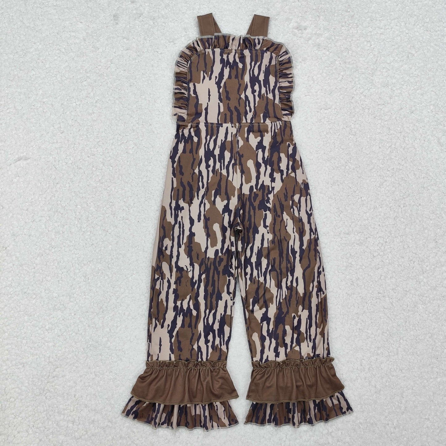 RTS NO MOQ Sibling Baby Boys and Girls Brown Camouflage OverallsJumpsuits