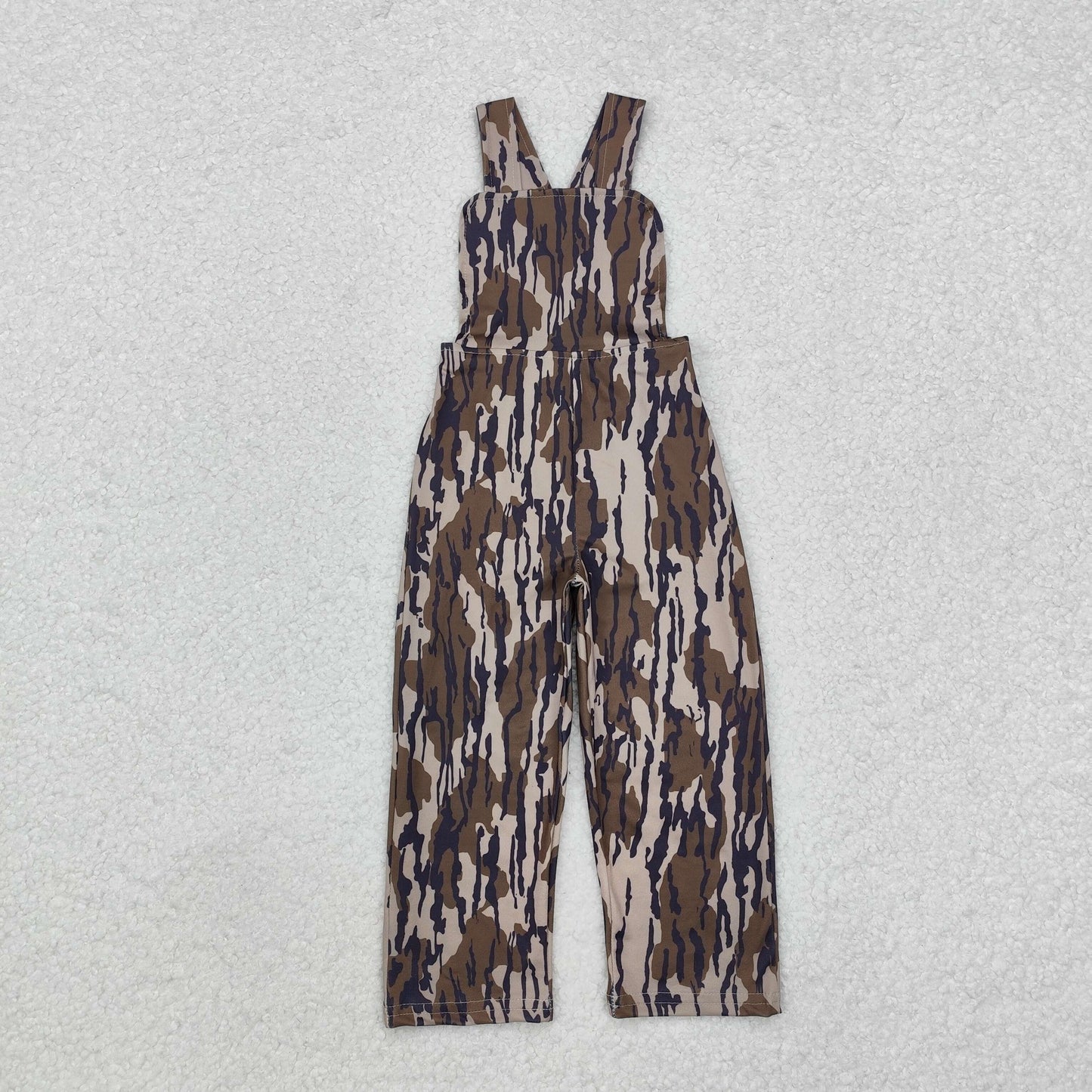 RTS NO MOQ Sibling Baby Boys and Girls Brown Camouflage OverallsJumpsuits