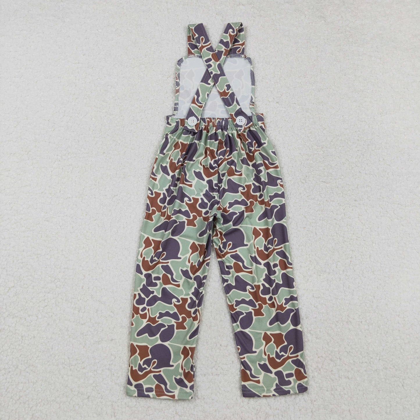 RTS NO MOQ Sibling Baby Boys and Girls Brown Camouflage OverallsJumpsuits