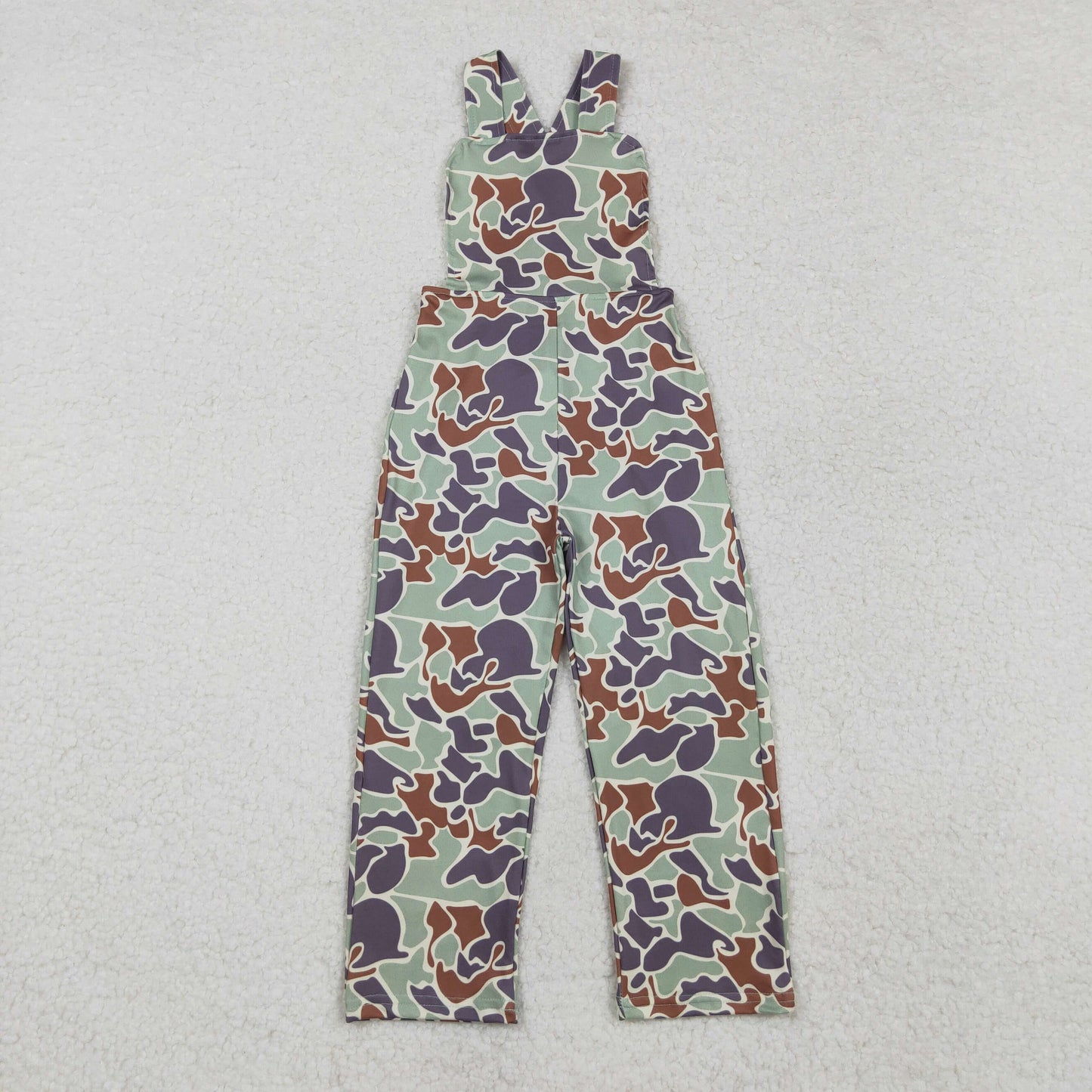 RTS NO MOQ Sibling Baby Boys and Girls Brown Camouflage OverallsJumpsuits