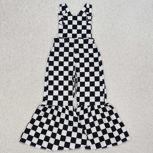 RTS NO MOQ（In Stock) SR2111 Black and white plaid suspender jumpsuit