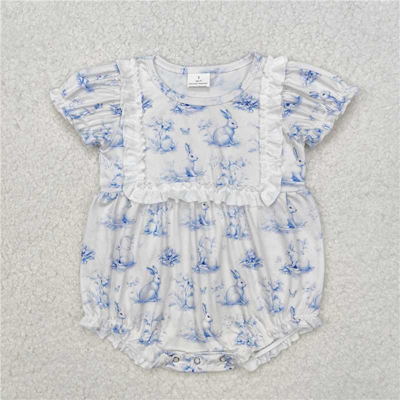 RTS NO MOQ baby girl clothes easter short-sleeved romper dress