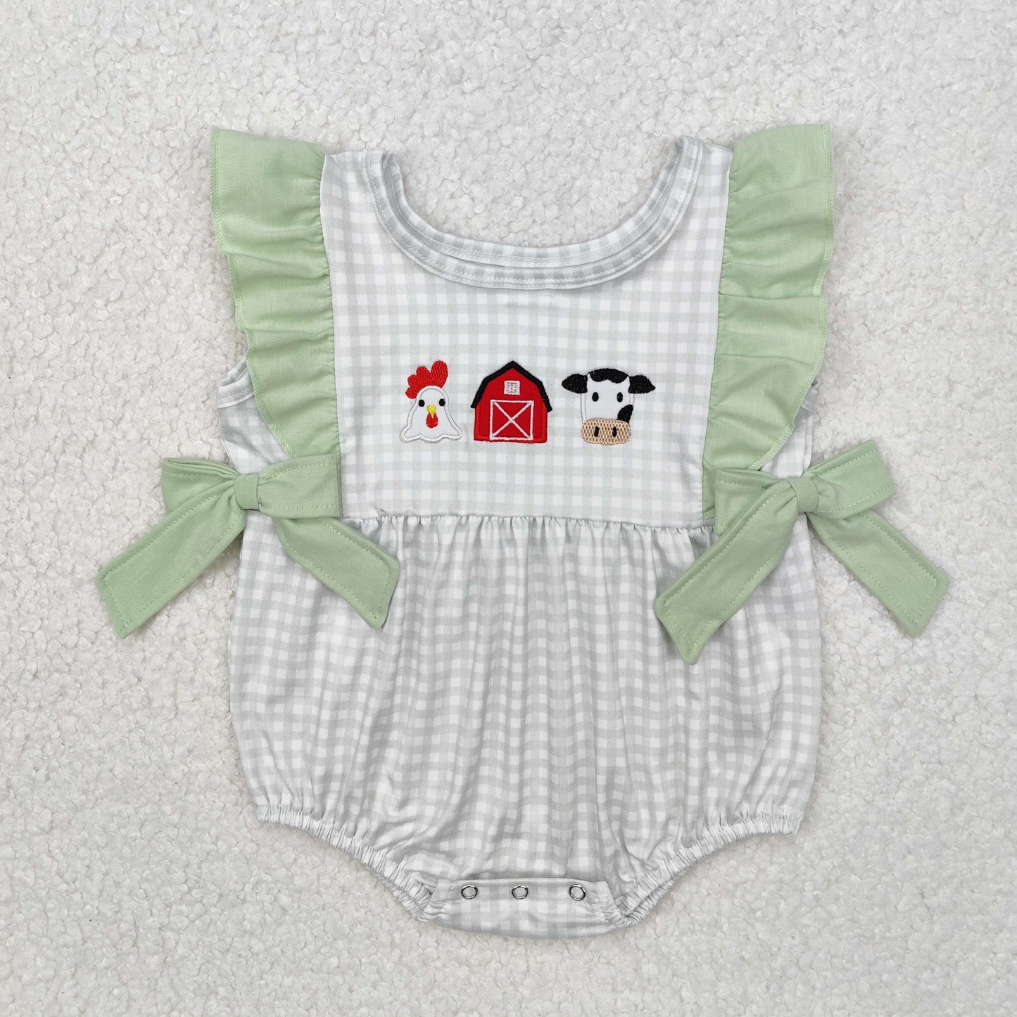 RTS NO MOQ Embroidery short-sleeved shorts suit & short-sleeved sets and romper