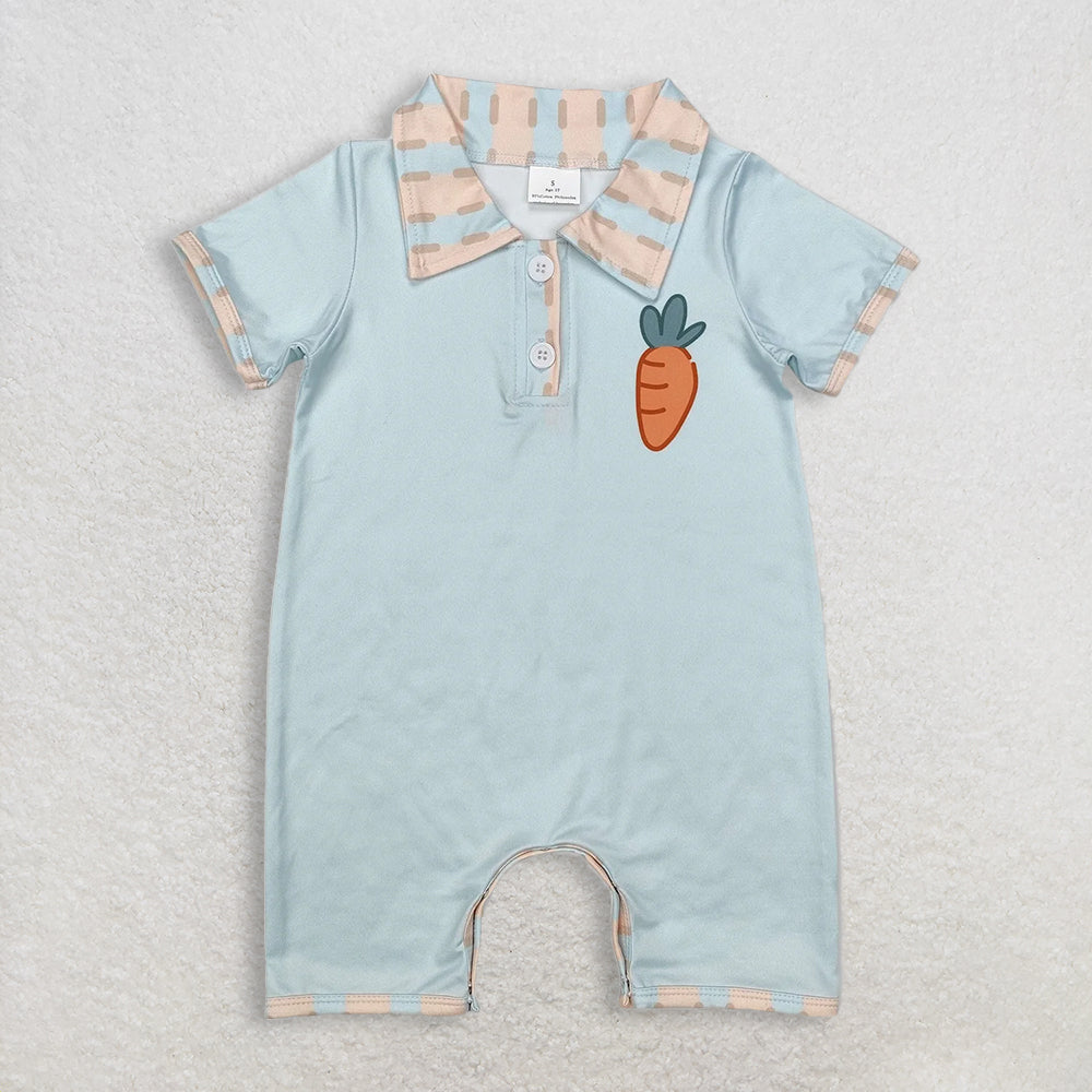 RTS NO MOQ Sibling Baby boy clothes easter short-sleeve rompers