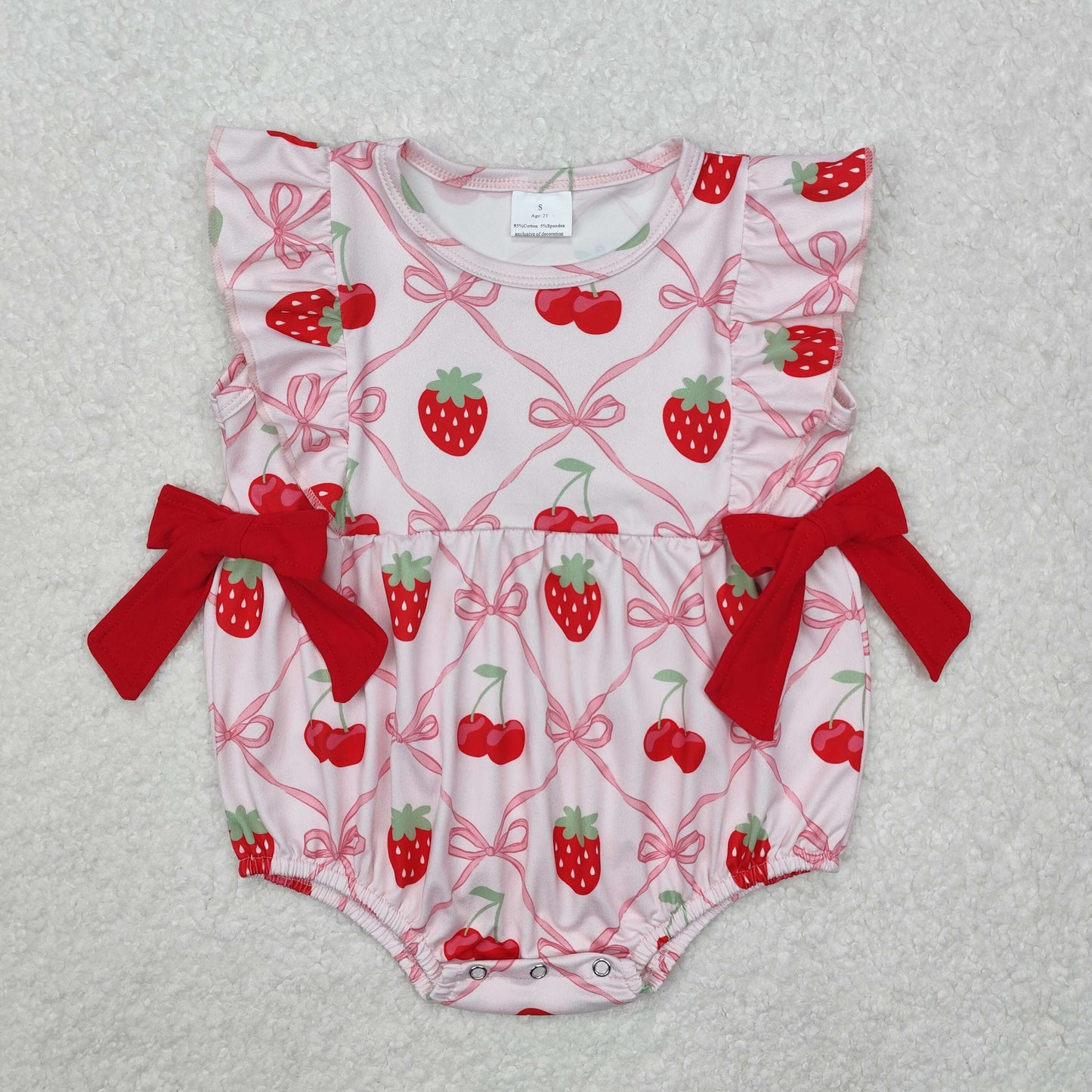 Baby Girl clothes Strawberry bow Shirt Shorts Summer Rompers Outfits Romper Clothes Sets