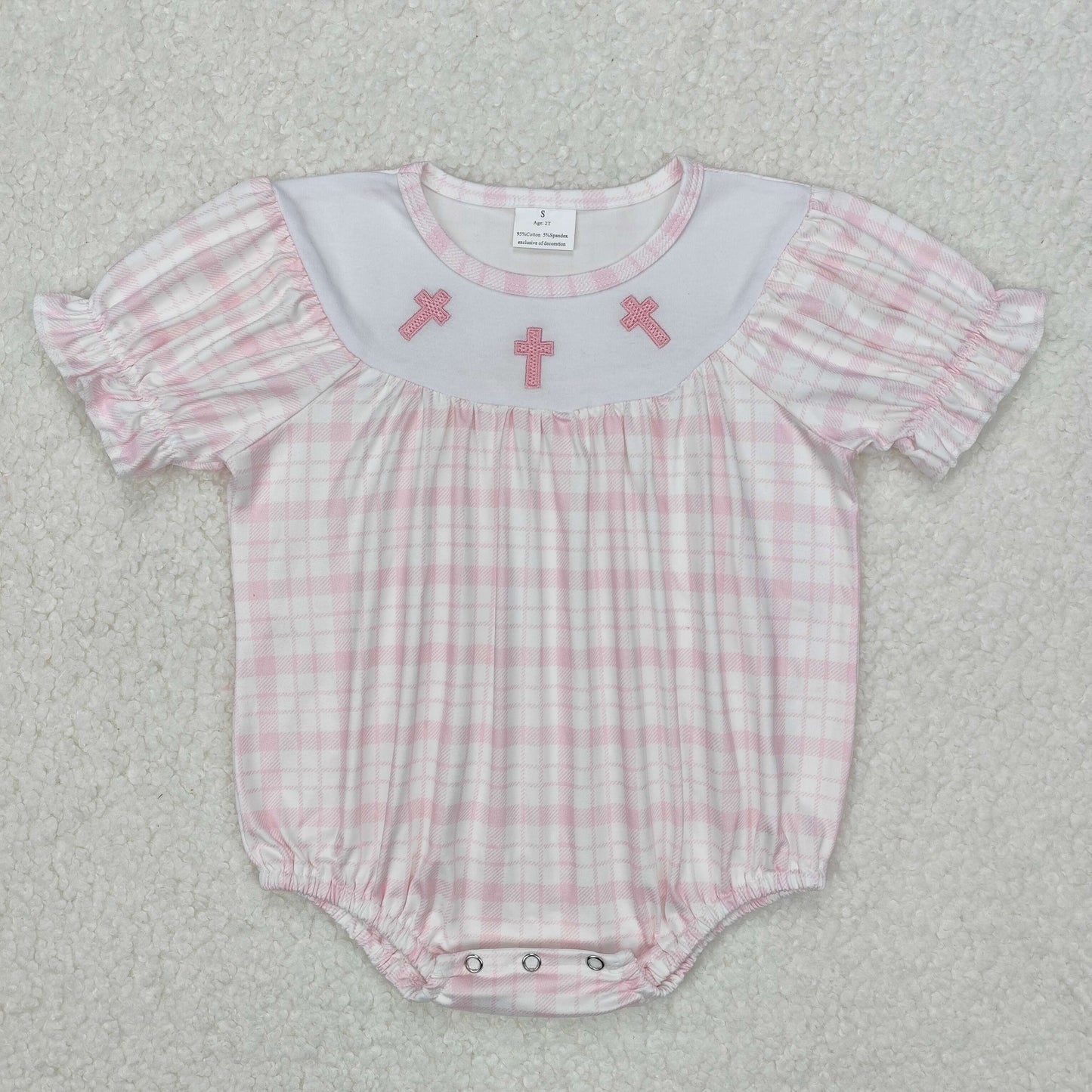 RTS Boys and girls embroidery easter Short Sleeve Shorts sets romper