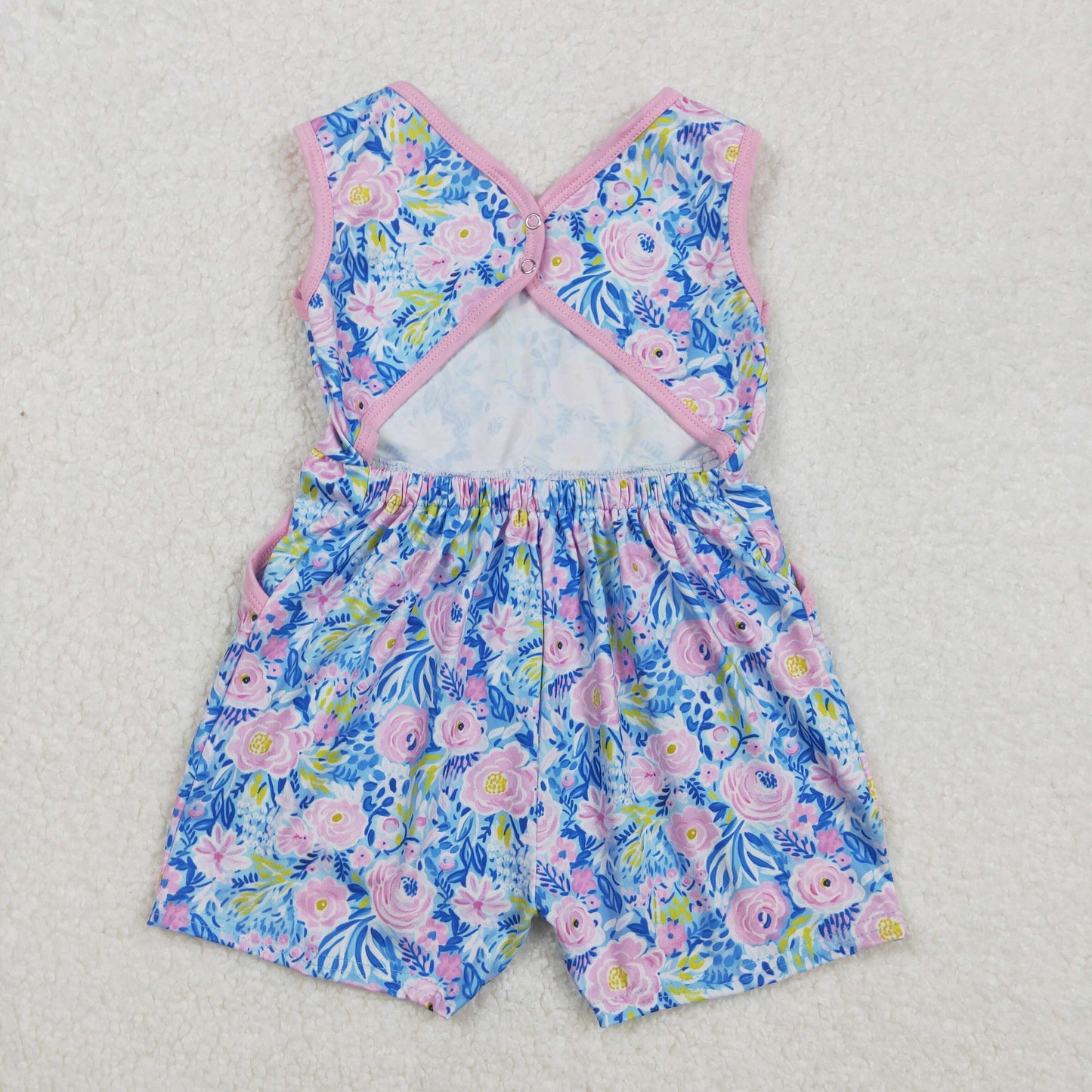 RTS NO MOQ ETA 5/7days Arrived SR2521 Flower leaves rose red bow sleeveless jumpsuit