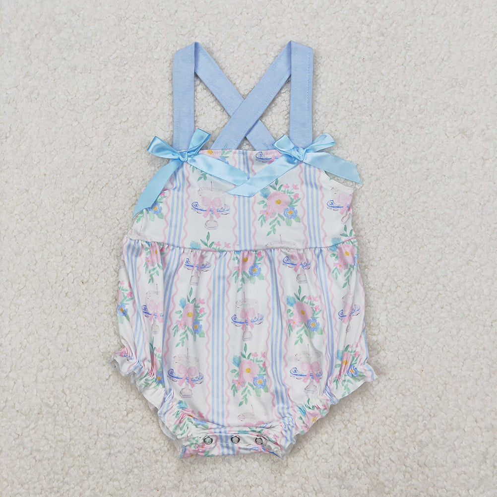 RTS NO MOQ baby Girls Clothes floral short sleeve shorts Sets and romper and dress