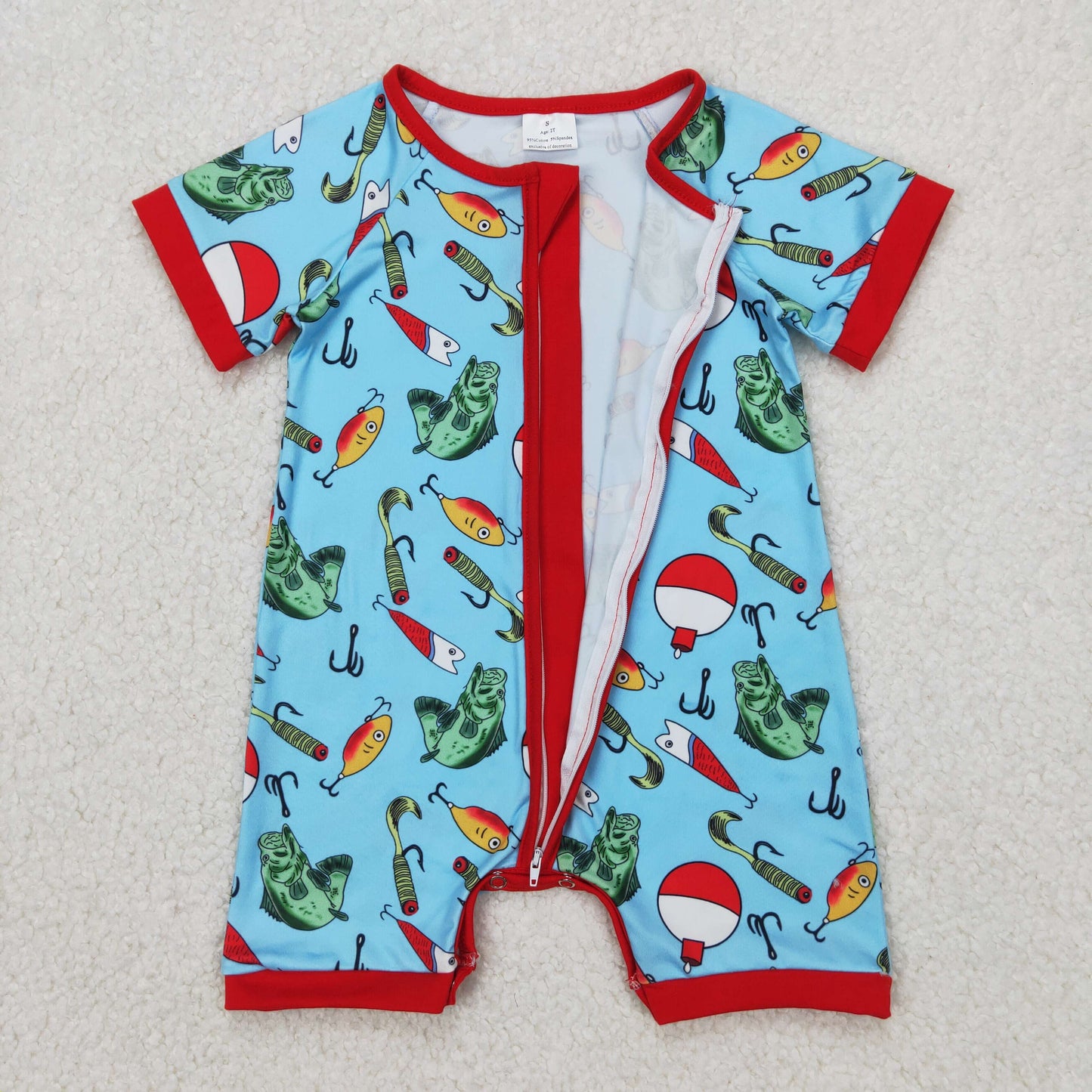 RTS Boys and girls fishing Short Sleeve Shorts sets dress romper tops