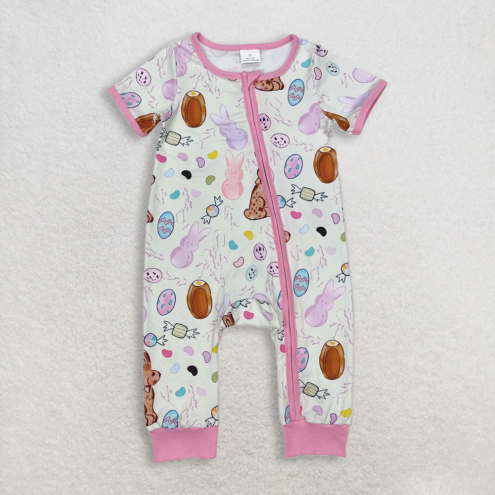 RTS NO MOQ Sibling Boys Baby Girls Rompers Pajamas Sets Baby Rabbit Egg Outfit Matching Family Clothes for Spring