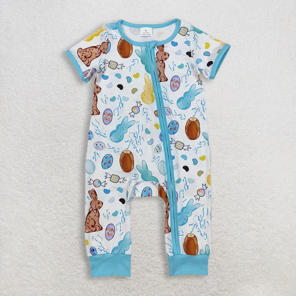 RTS NO MOQ Sibling Boys Baby Girls Rompers Pajamas Sets Baby Rabbit Egg Outfit Matching Family Clothes for Spring