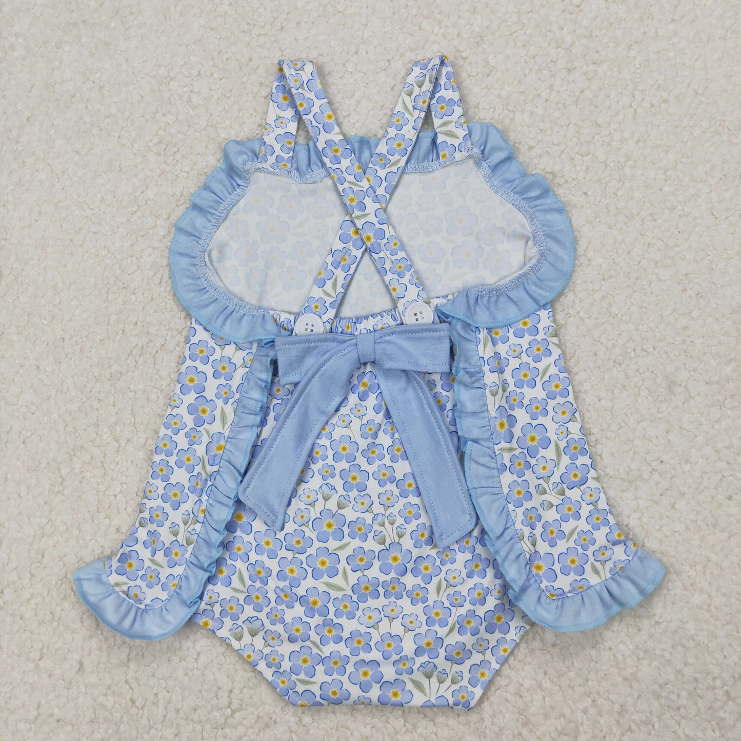 RTS NO MOQ ETA 5/7days arrived SR2791 Blue flower bow lace vest jumpsuit