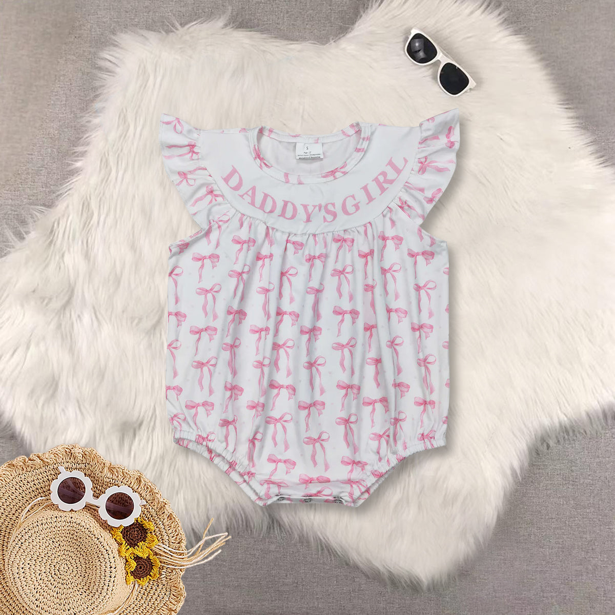RTS baby girls clothes DADDY GIRL short Sleeve dress romper