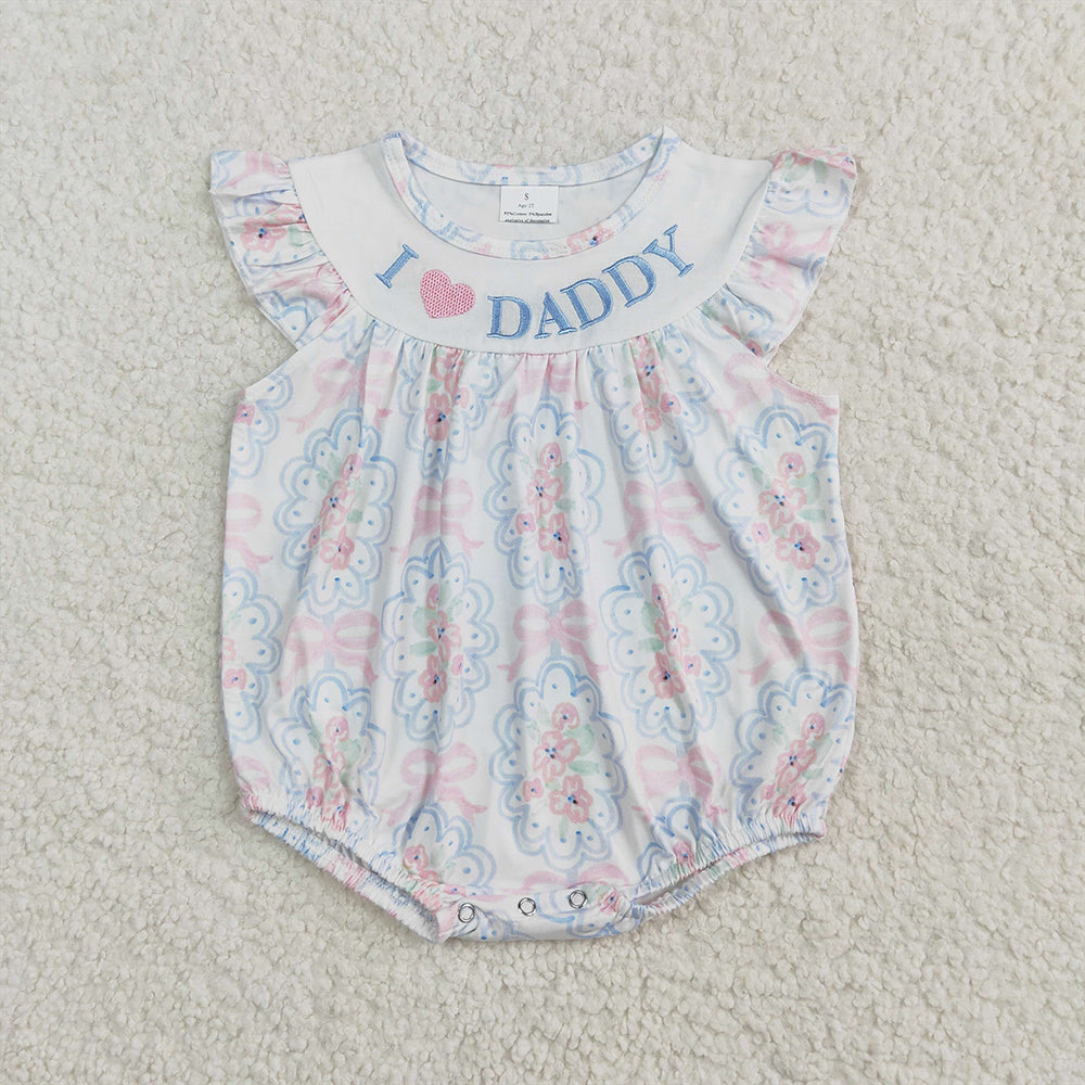 RTS NO MOQ baby girls clothes embroidery short sleeve Rompers Clothes Sets