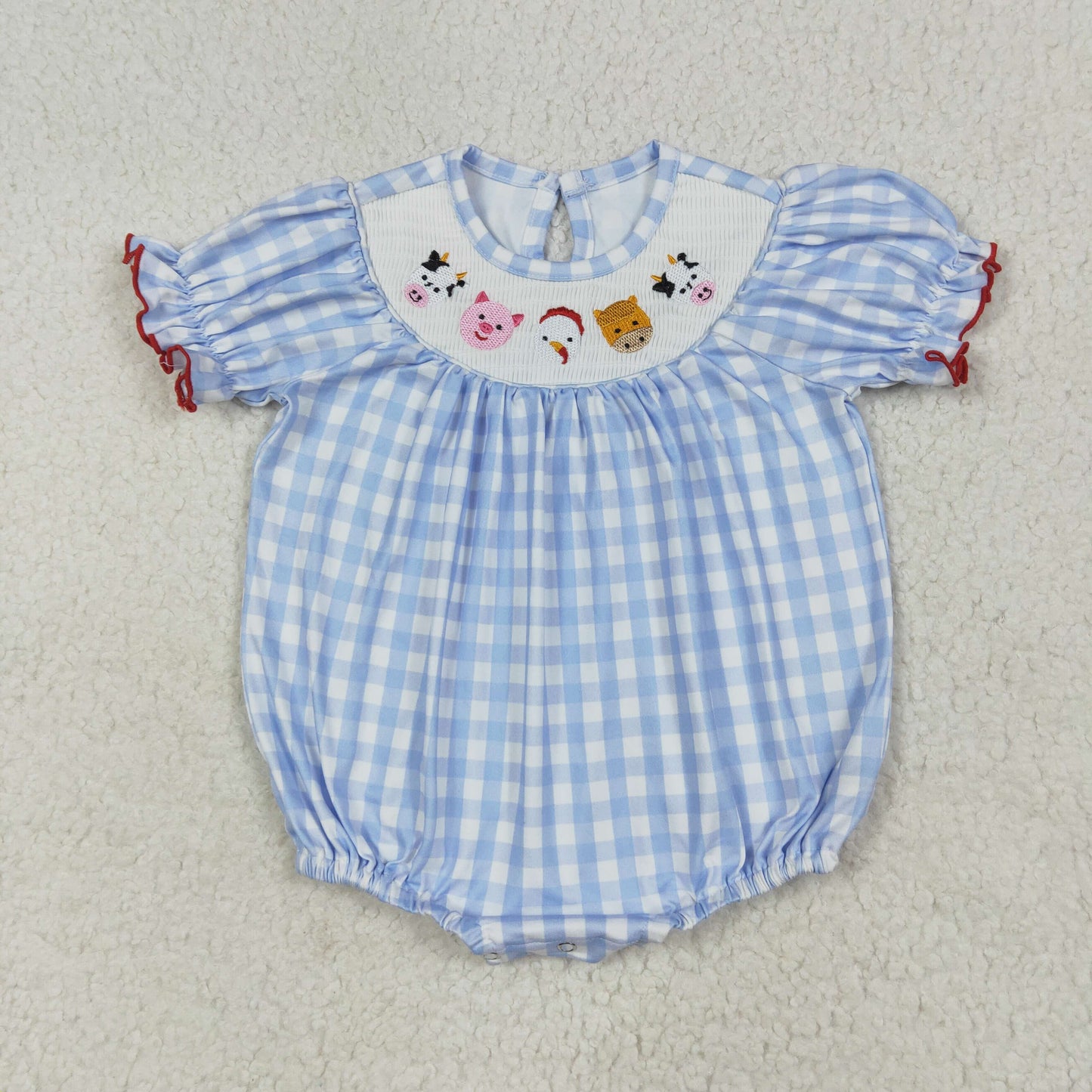 RTS Sibling baby girls clothes smocked embroidery short Sleeve dress and rompers