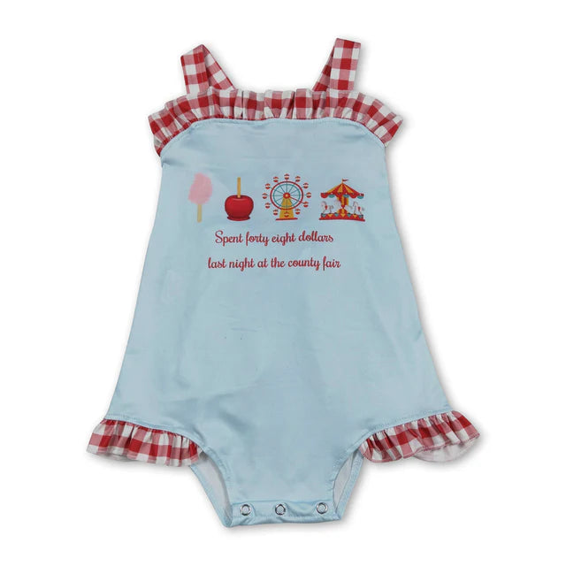 RTS NO MOQ Sibling milk silk Baby Girls Boys Summer Tops Red Plaid Short Clothes Set Rompers