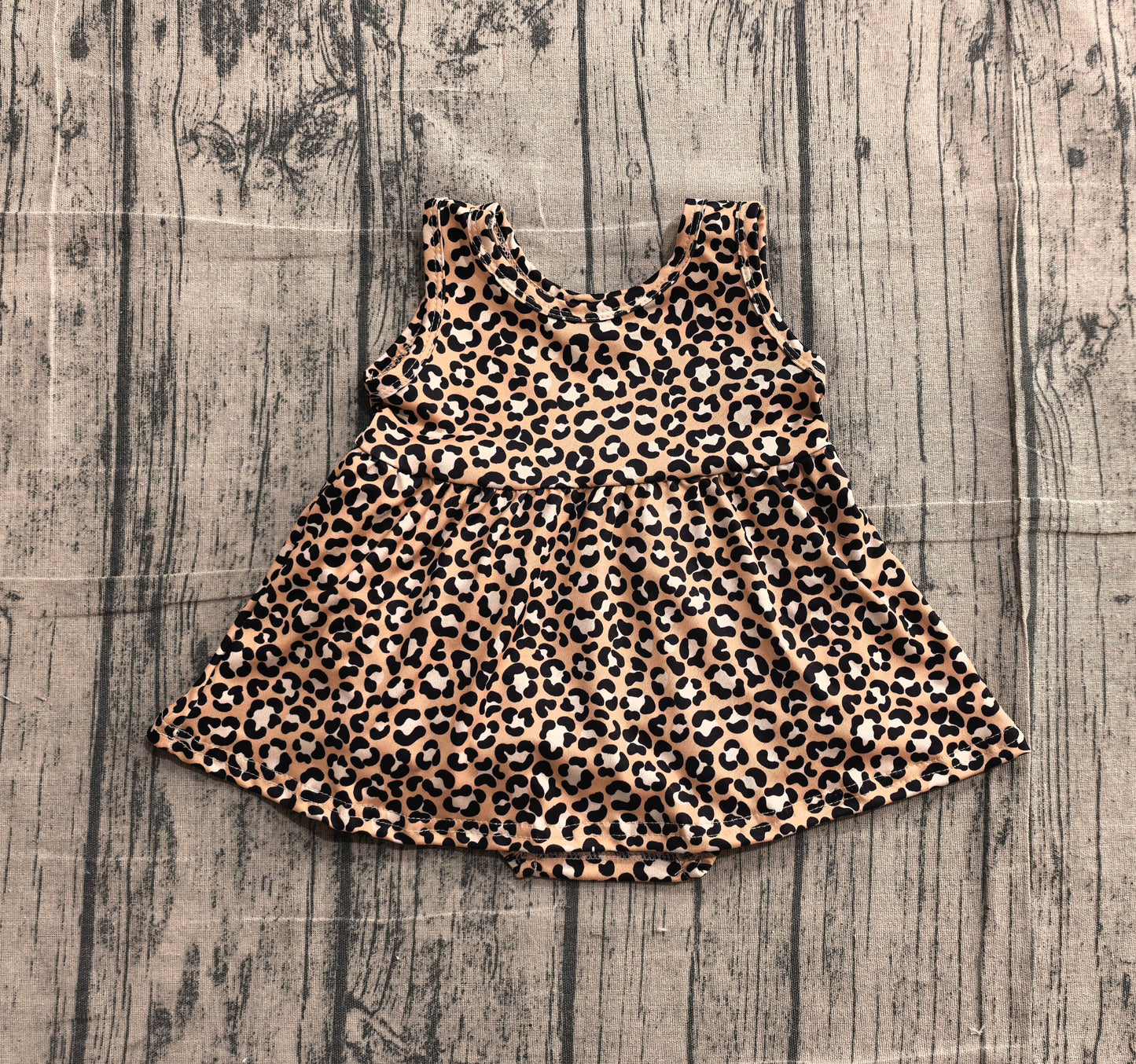 (Pre Order) No moq SR3070 Baby Girls Cute Sleeveless Leopard Kids Girls Summer Jumpsuit