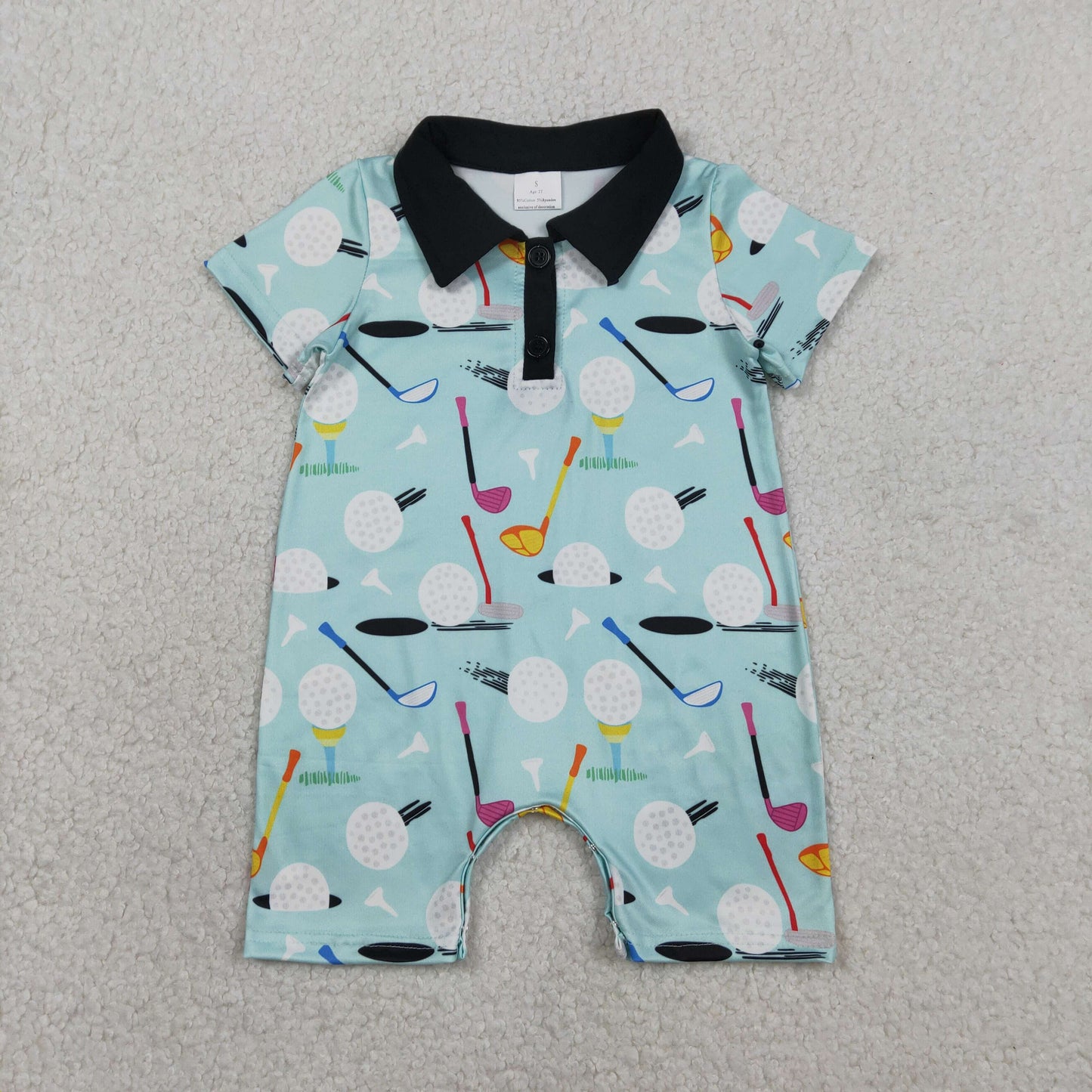 RTS NO MOQ SR3086 Baby Boys Short Sleeves Golf Button Rompers Infant Casual Clothes Rompers