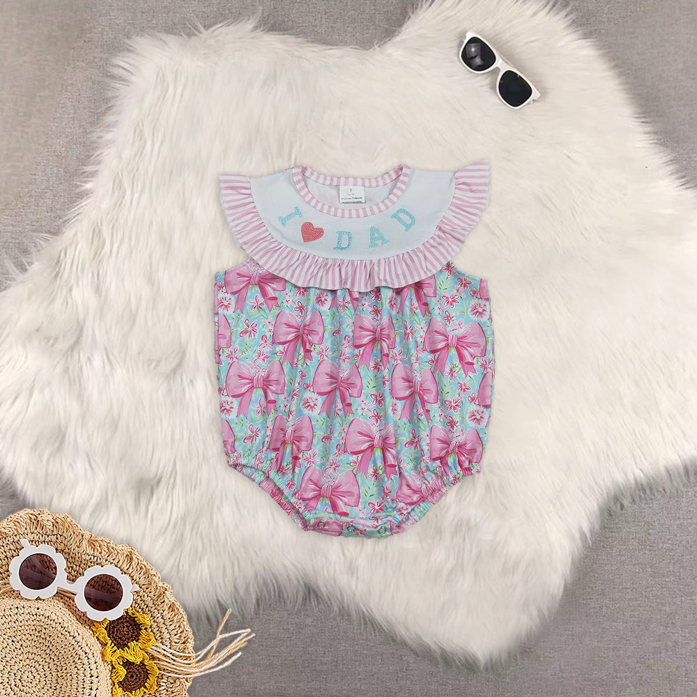 RTS NO MOQ baby girls clothes embroidery Short Sleeve Dress & rompers