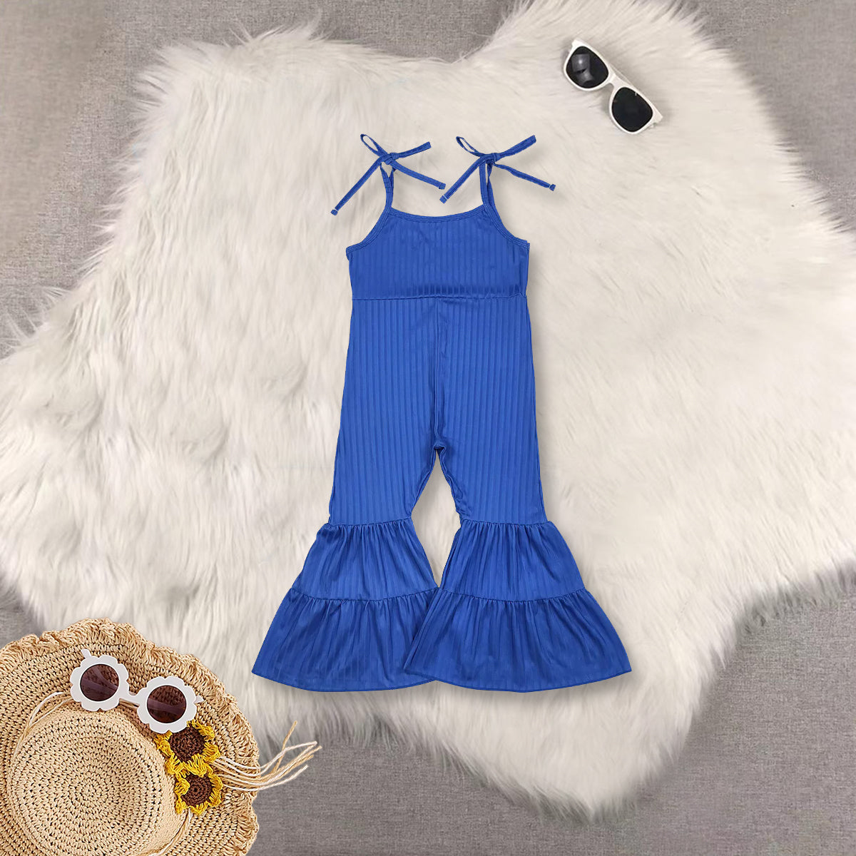 RTS NO MOQ Sibling baby girls Clothes summer suspender jumpsuits