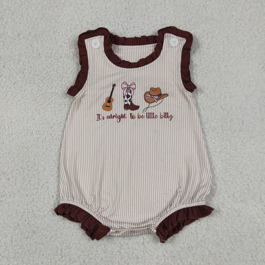 RTS NO MOQ milk silk SR3336 Infant Girls Cute Cowboy Element Boot Hat Romper