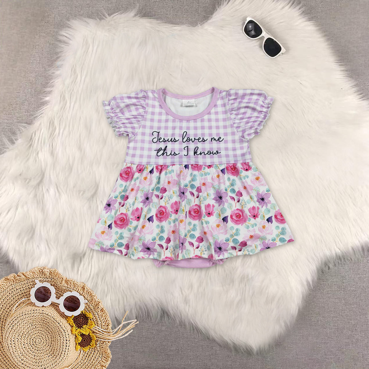 RTS NO MOQ sibling baby girls clothes floral short sleeve Clothes Sets and romper