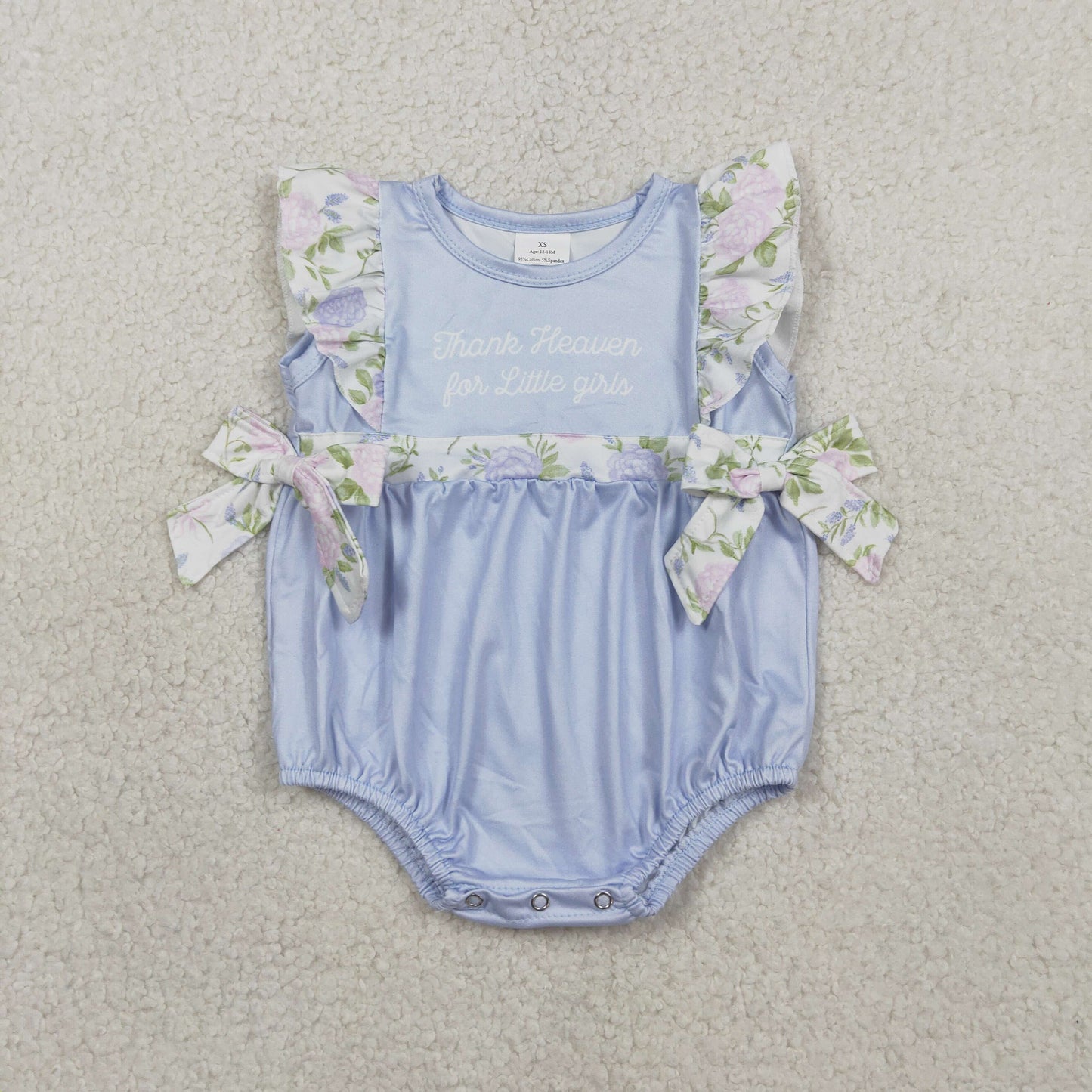 RTS NO MOQ SR3506 Little Girls Floral Bows Ruffle Rompers Baby Girl Outfit