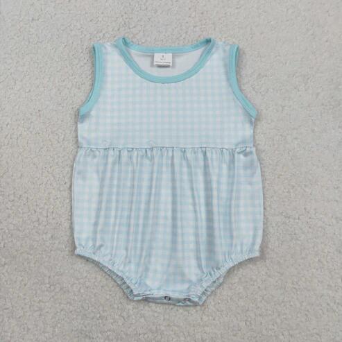 RTS NO MOQ Sibling Baby Boys Girls Patchwork Ruffle Rompers Summer Clothing