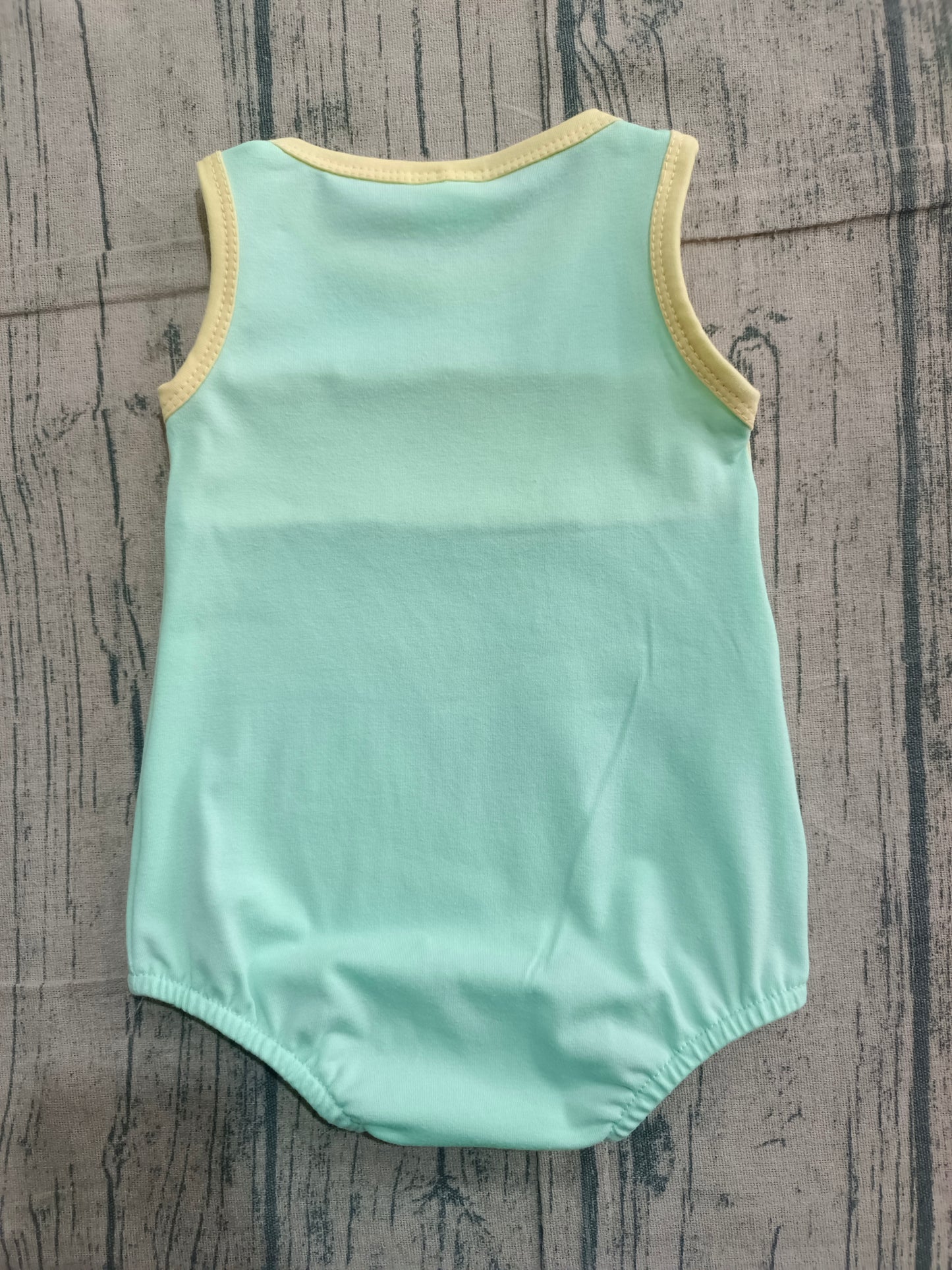 (Sample) No moq SR3660 Baby Boys Sleeveless Rompers Blue Yellow Aqua Soft Cotton Rompers for Infants