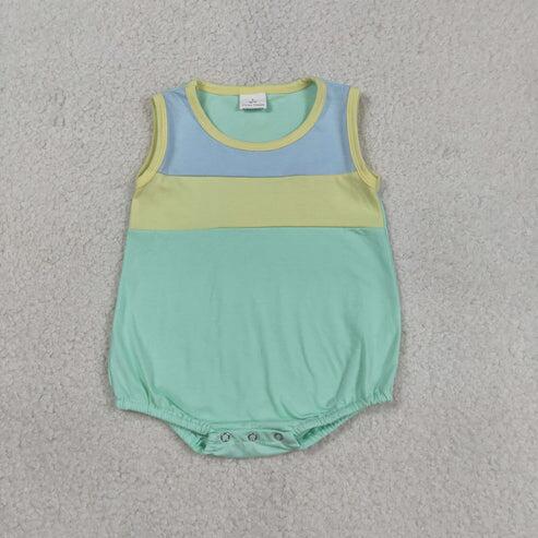 RTS NO MOQ Sibling Baby Boys Girls Patchwork Ruffle Rompers Summer Clothing