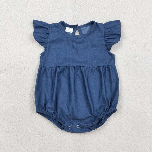 RTS NO MOQ Sibling Baby Boys Girls Patchwork Ruffle Rompers Summer Clothing