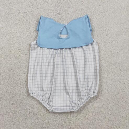 RTS NO MOQ Sibling Baby Boys Girls Patchwork Ruffle Rompers Summer Clothing