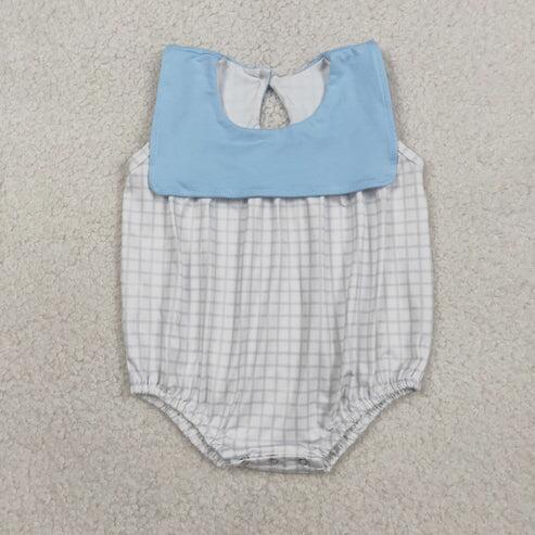 RTS NO MOQ Sibling Baby Boys Girls Patchwork Ruffle Rompers Summer Clothing