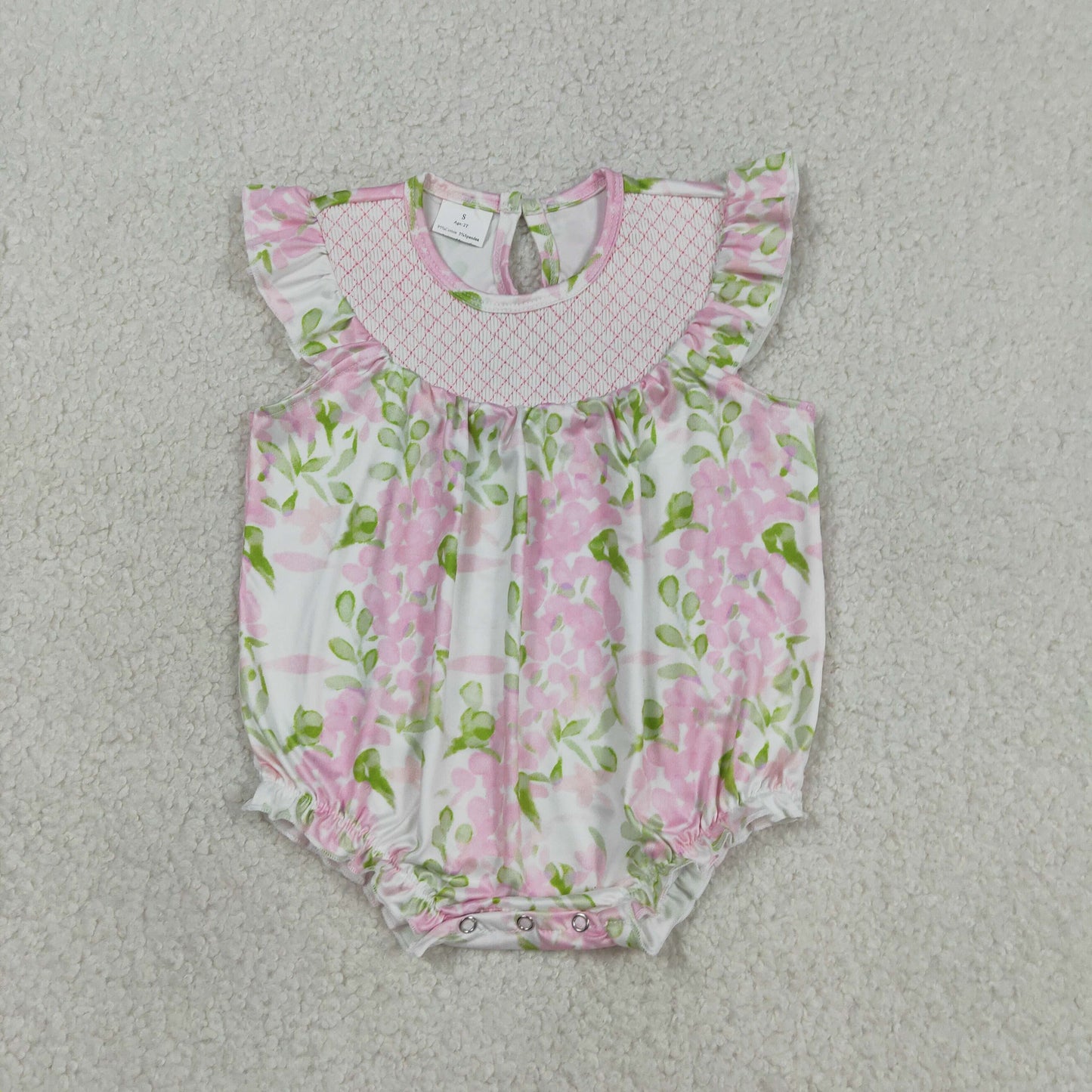 RTS NO MOQ SR3805 Baby Girls Smocked Ruffle Rompers Checked Colorful Flowers Cute Infant Clothing