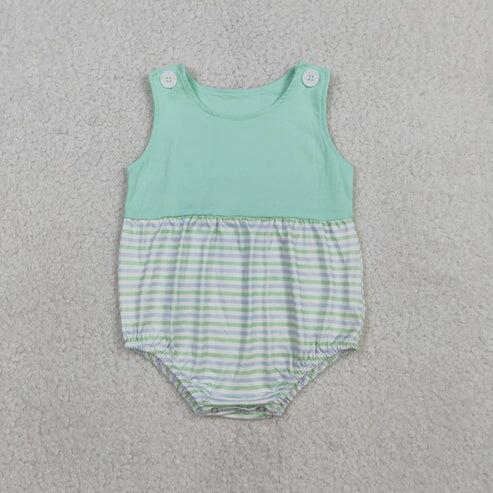 RTS NO MOQ Sibling Baby Boys Girls Patchwork Ruffle Rompers Summer Clothing