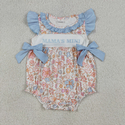 RTS NO MOQ SR3973 Baby Girls Flutter Sleeve Ruffle Rompers Colorful Flowers Outfit